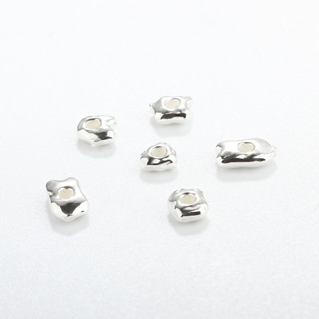 925 Sterling Silver Irregular Spacer Beads For Diy Jewelry Making?