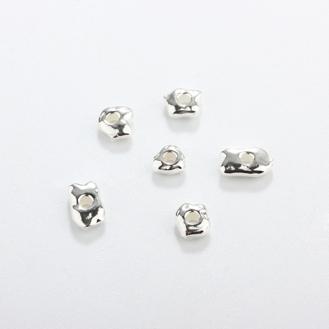 925 Sterling Silver Irregular Spacer Beads For Diy Jewelry Making?