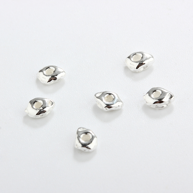 925 Sterling Silver Irregular Spacer Bead For Diy Jewelry Making?
