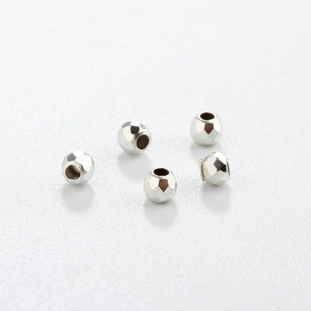 925 Sterling Silver Diamond Faceted Spacer Beads For Diy Jewelry Making?