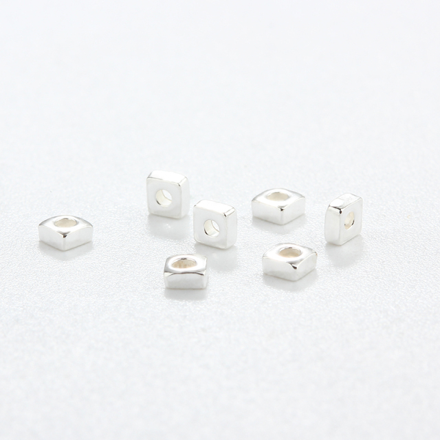 925 Sterling Silver Square Beads? For Diy Jewelry Making?