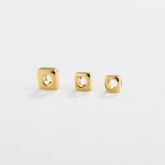 925 Sterling Silver Mini Square Beads