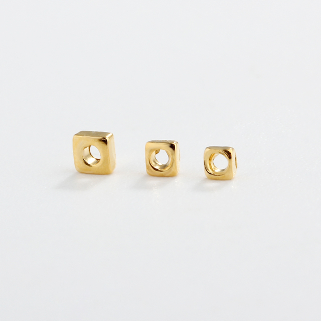 925 Sterling Silver Mini Square Beads
