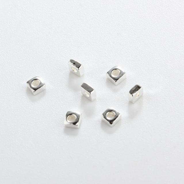 925 Sterling Silver Square Beads? For Diy Jewelry Making?
