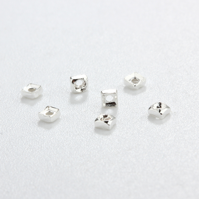 925 Sterling Silver Square Beads? For Diy Jewelry Making?