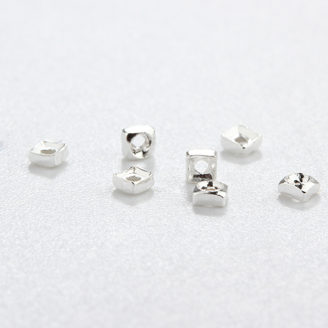925 Sterling Silver Square Beads? For Diy Jewelry Making?