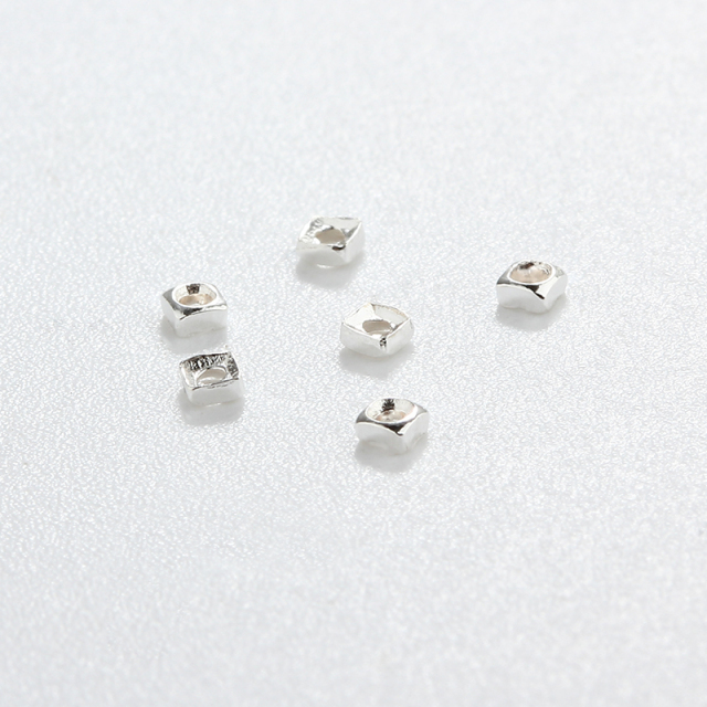 925 Sterling Silver Mini Square Beads