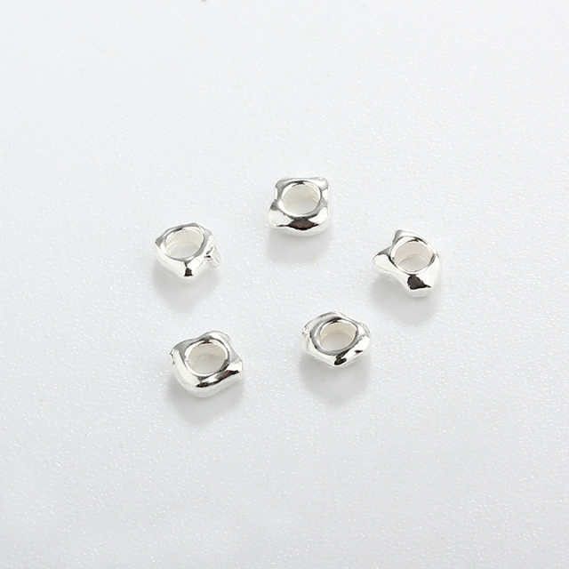 925 Sterling Silver Irregular Spacer Bead For Diy Jewelry Making?