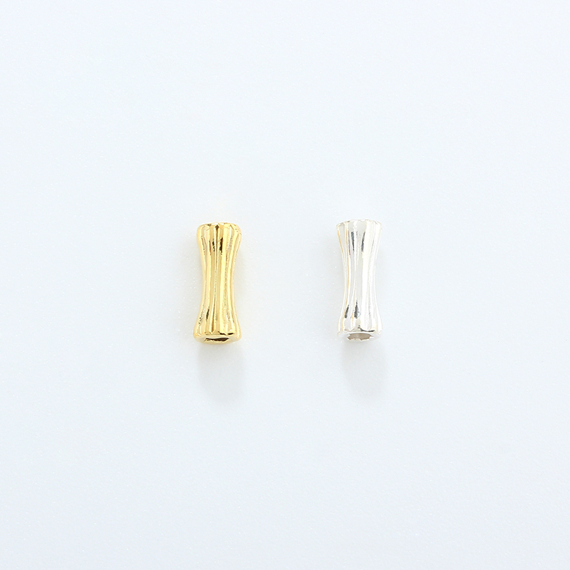 925 Sterling Silver Ribbed Hourglass Spacer Beads