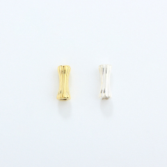 925 Sterling Silver Ribbed Hourglass Spacer Beads