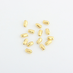 925 Sterling Silver Irregular Gold Barrel Spacer Beads