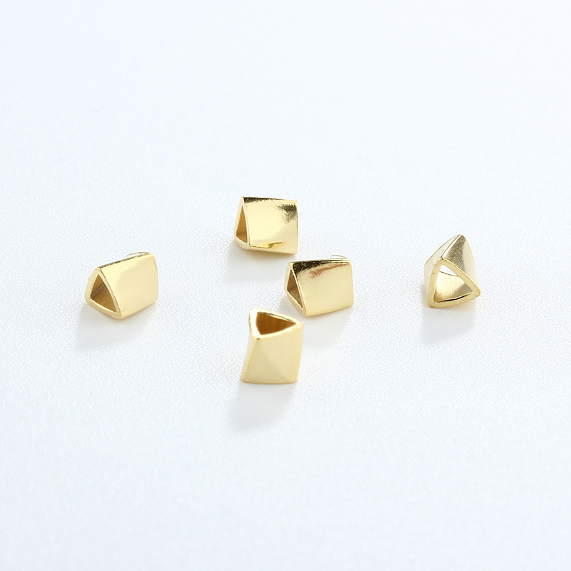 925 Sterling Silver Triangle Pyramid Spacer Beads