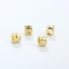 925 Sterling Silver 3.5mm Square Hammered Spacer Bead