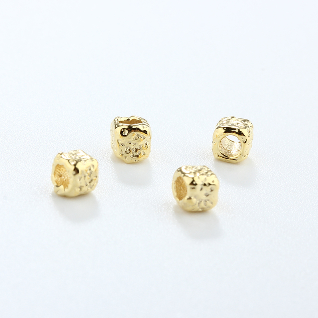 925 Sterling Silver 3.5mm Square Hammered Spacer Bead