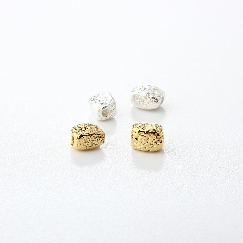 925 Sterling Silver Diy Hammered Spacer Bead
