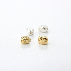 925 Sterling Silver Diy Hammered Spacer Bead