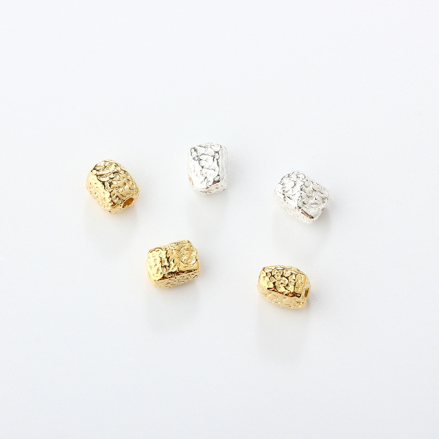 925 Sterling Silver Diy Hammered Spacer Bead