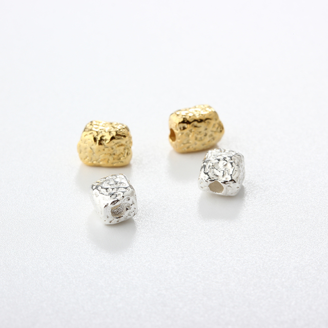 925 Sterling Silver Diy Hammered Spacer Bead