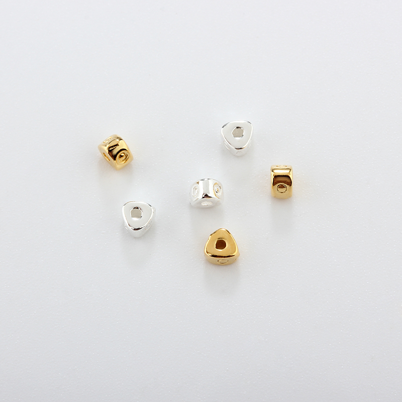 925 Sterling Silver Diy Flat Triangle Spacer Bead