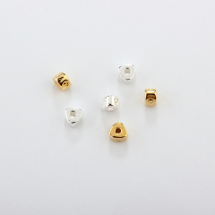 925 Sterling Silver Diy Flat Triangle Spacer Bead