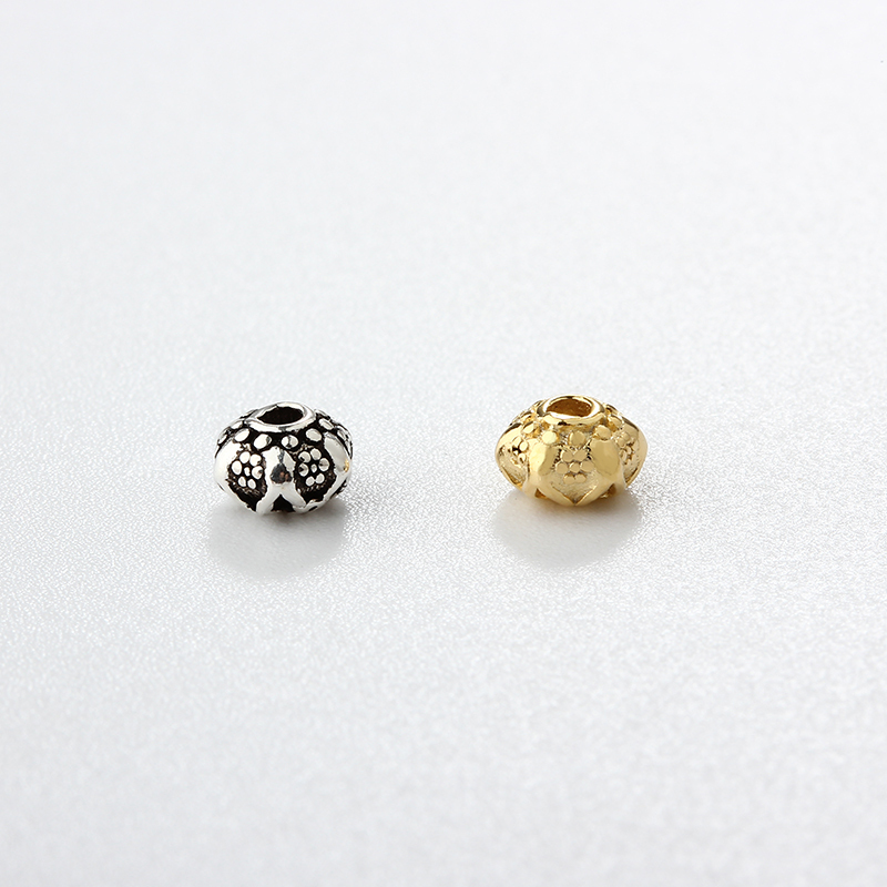 Renfook 925 Sterling Silver Lantern Spacer Beads
