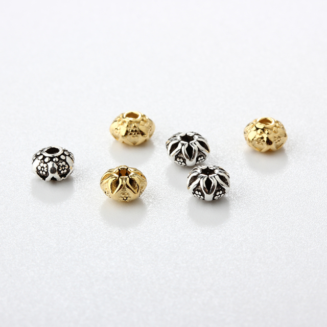 Renfook 925 Sterling Silver Lantern Spacer Beads