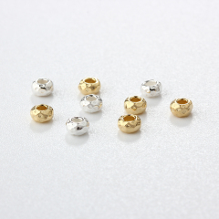 925 Sterling Silver Diy Hammered Spacer Bead
