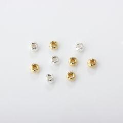 925 Sterling Silver Diy Hammered Spacer Bead