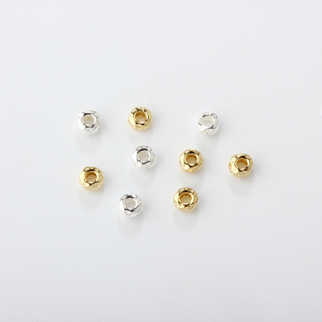 925 Sterling Silver Diy Hammered Spacer Bead