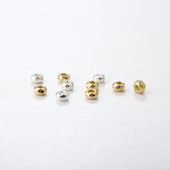 925 Sterling Silver Diy Hammered Spacer Bead