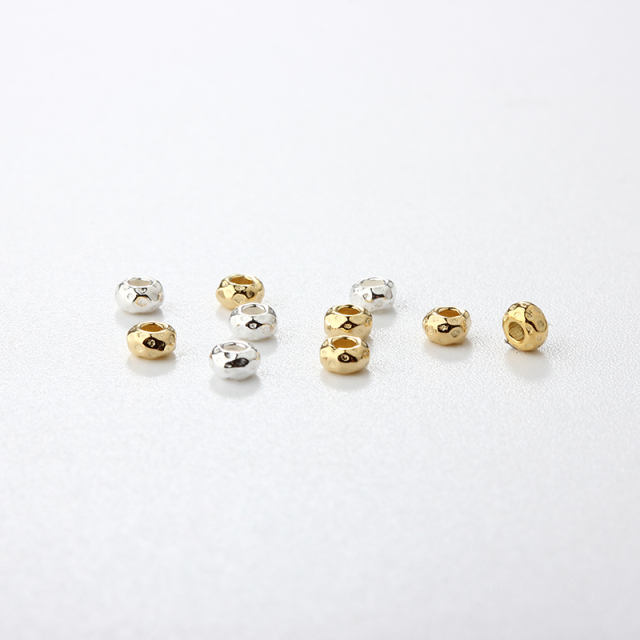 925 Sterling Silver Diy Hammered Spacer Bead