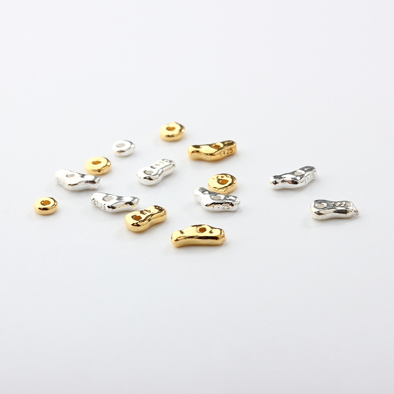 925 Sterling Silver Diy Irregular Spacer Bead