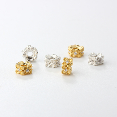 925 Sterling Silver Flower Spacer Beads