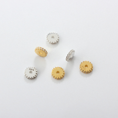 925 Sterling Silver CZ Flat Spacer Beads