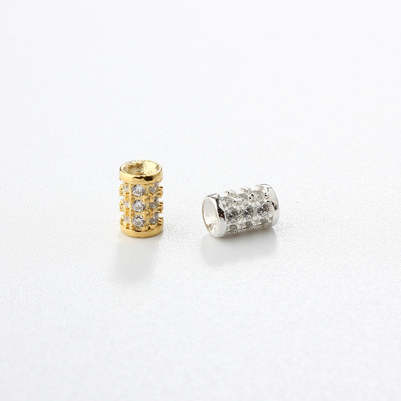 925 Sterling Silver Diy CZ Spacer Bead
