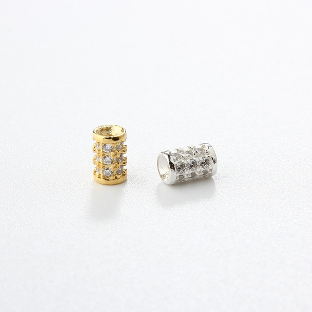 925 Sterling Silver Diy CZ Spacer Bead