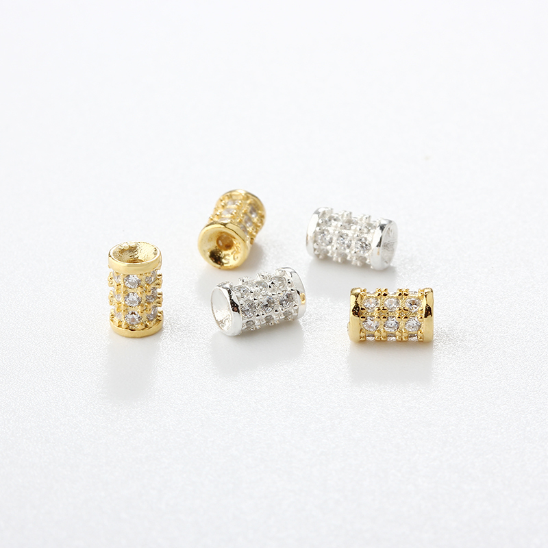 925 Sterling Silver Diy CZ Spacer Bead