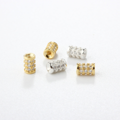 925 Sterling Silver Diy CZ Spacer Bead