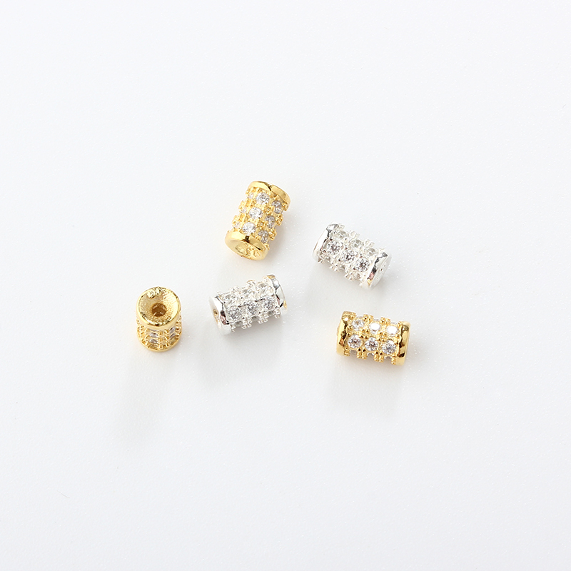 925 Sterling Silver Diy CZ Spacer Bead
