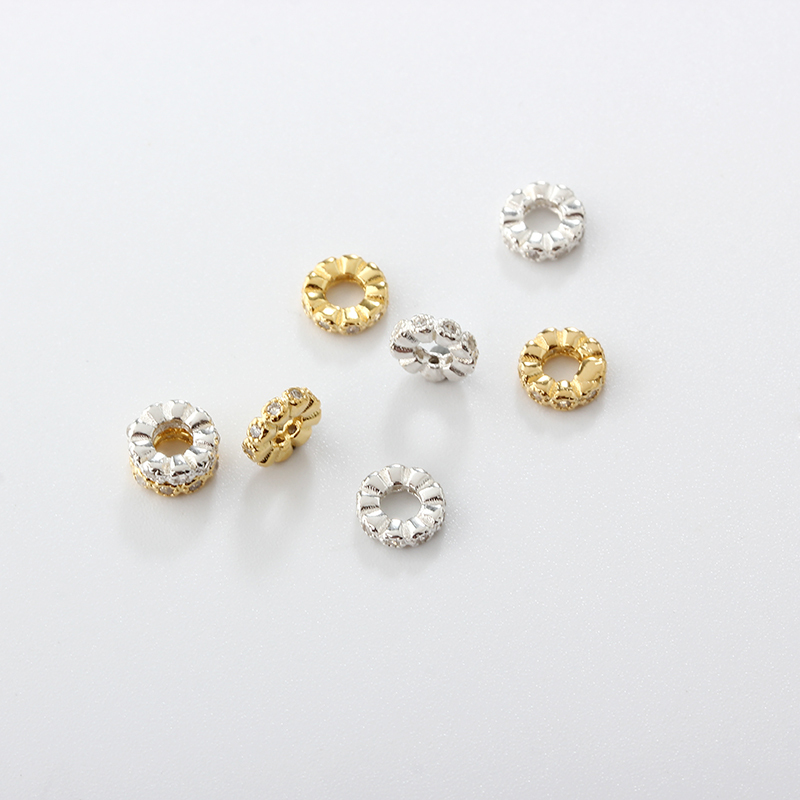 925 Sterling Silver Diy CZ Spacer Bead