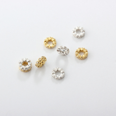 925 Sterling Silver Diy CZ Spacer Bead