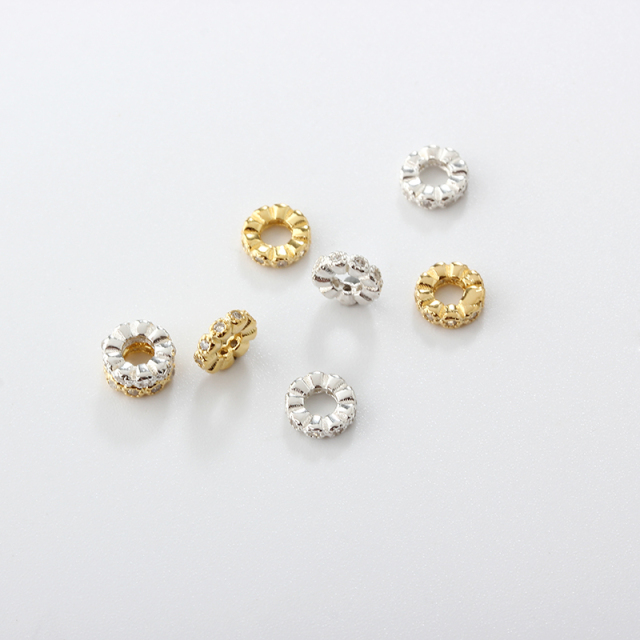 925 Sterling Silver Diy CZ Spacer Bead