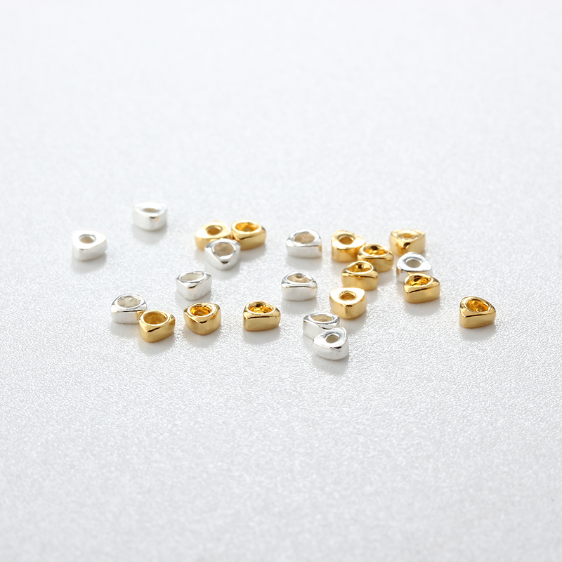 925 Sterling Silver Diy Flat Triangle Spacer Bead