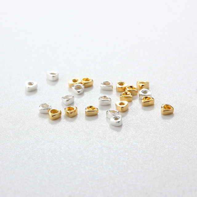 925 Sterling Silver Diy Flat Triangle Spacer Bead