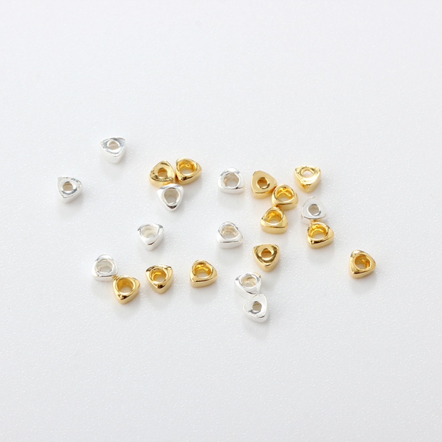 925 Sterling Silver Diy Flat Triangle Spacer Bead