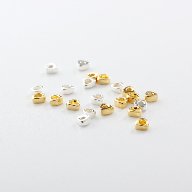 925 Sterling Silver Diy Flat Triangle Spacer Bead