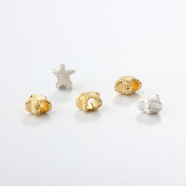 925 Sterling Silver Diy Starfish Spacer Beads