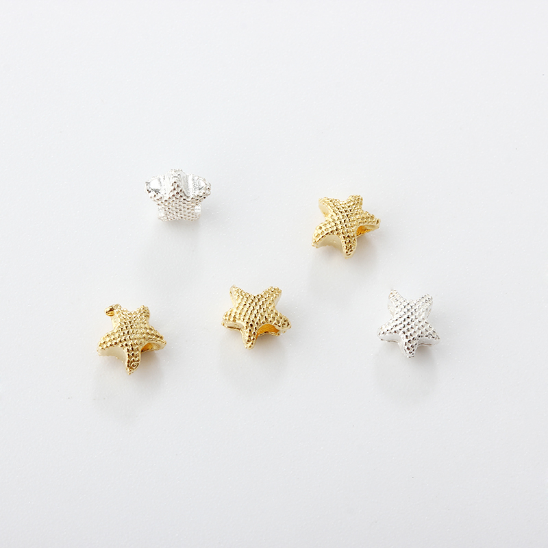 925 Sterling Silver Diy Starfish Spacer Beads