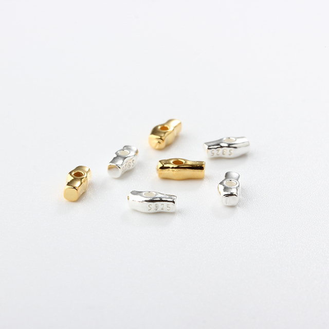 925 Sterling Silver Diy Perforated Long Bead
