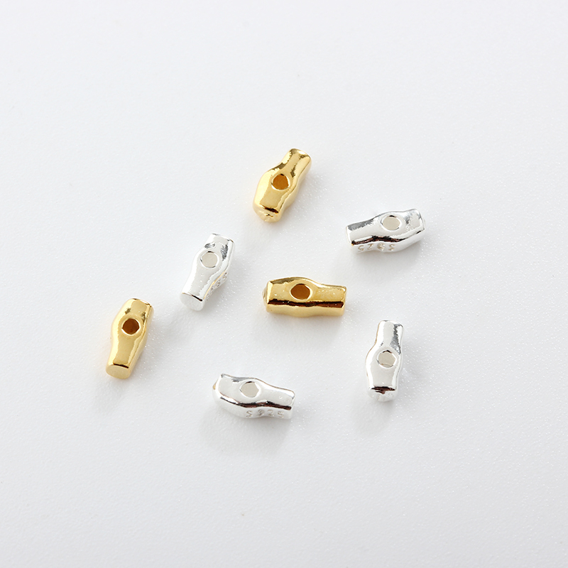 925 Sterling Silver Diy Perforated Long Bead